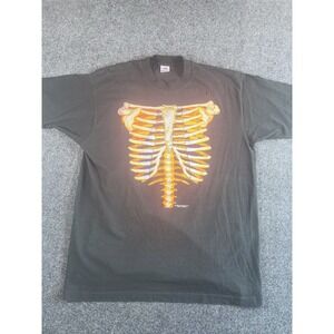 Vintage 1991 Skeleton Ribcage T-Shirt XL Brieland Graphics USA Single Stitch